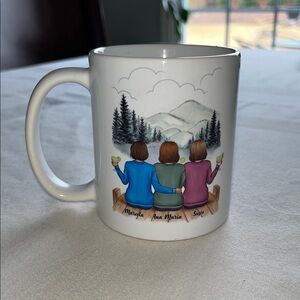 Ceramic White Mug With Scenic Illustration